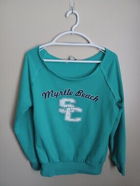 Women's Size‎ Medium American Vintage Green Myrtle Beach, SC Sweatshirt Shirt